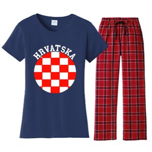 Hrvatska Croatian Flag Croatian Pride Croatian Roots Croatia Women's Flannel Pajama Set