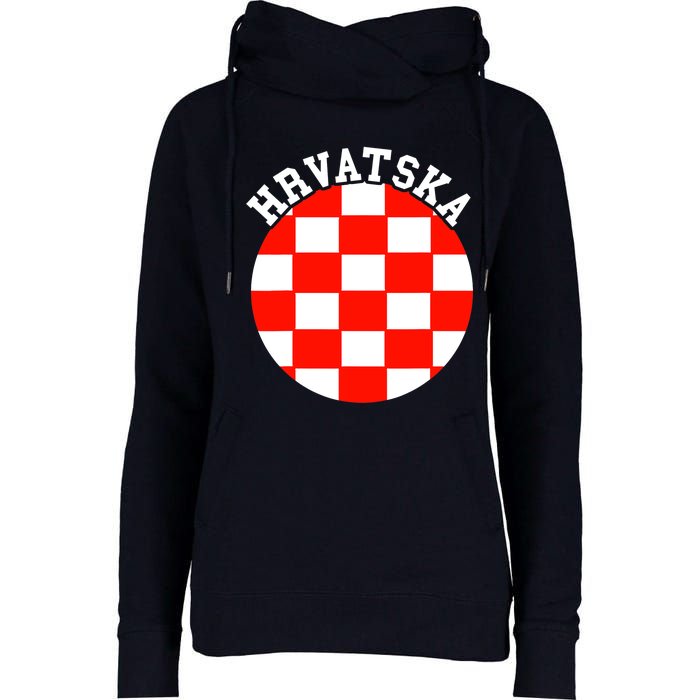 Hrvatska Croatian Flag Croatian Pride Croatian Roots Croatia Womens Funnel Neck Pullover Hood