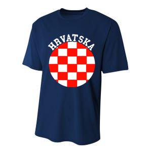 Hrvatska Croatian Flag Croatian Pride Croatian Roots Croatia Performance Sprint T-Shirt