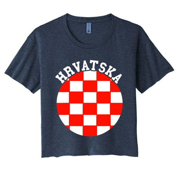 Hrvatska Croatian Flag Croatian Pride Croatian Roots Croatia Women's Crop Top Tee