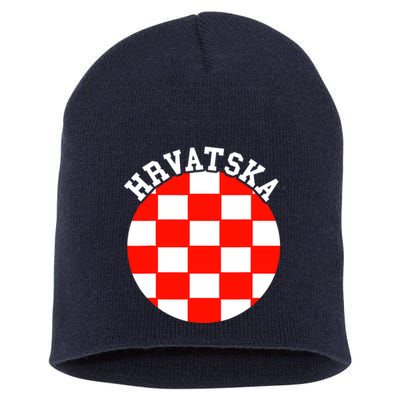Hrvatska Croatian Flag Croatian Pride Croatian Roots Croatia Short Acrylic Beanie