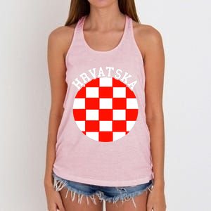 Hrvatska Croatian Flag Croatian Pride Croatian Roots Croatia Women's Knotted Racerback Tank