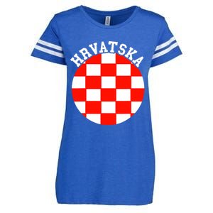 Hrvatska Croatian Flag Croatian Pride Croatian Roots Croatia Enza Ladies Jersey Football T-Shirt