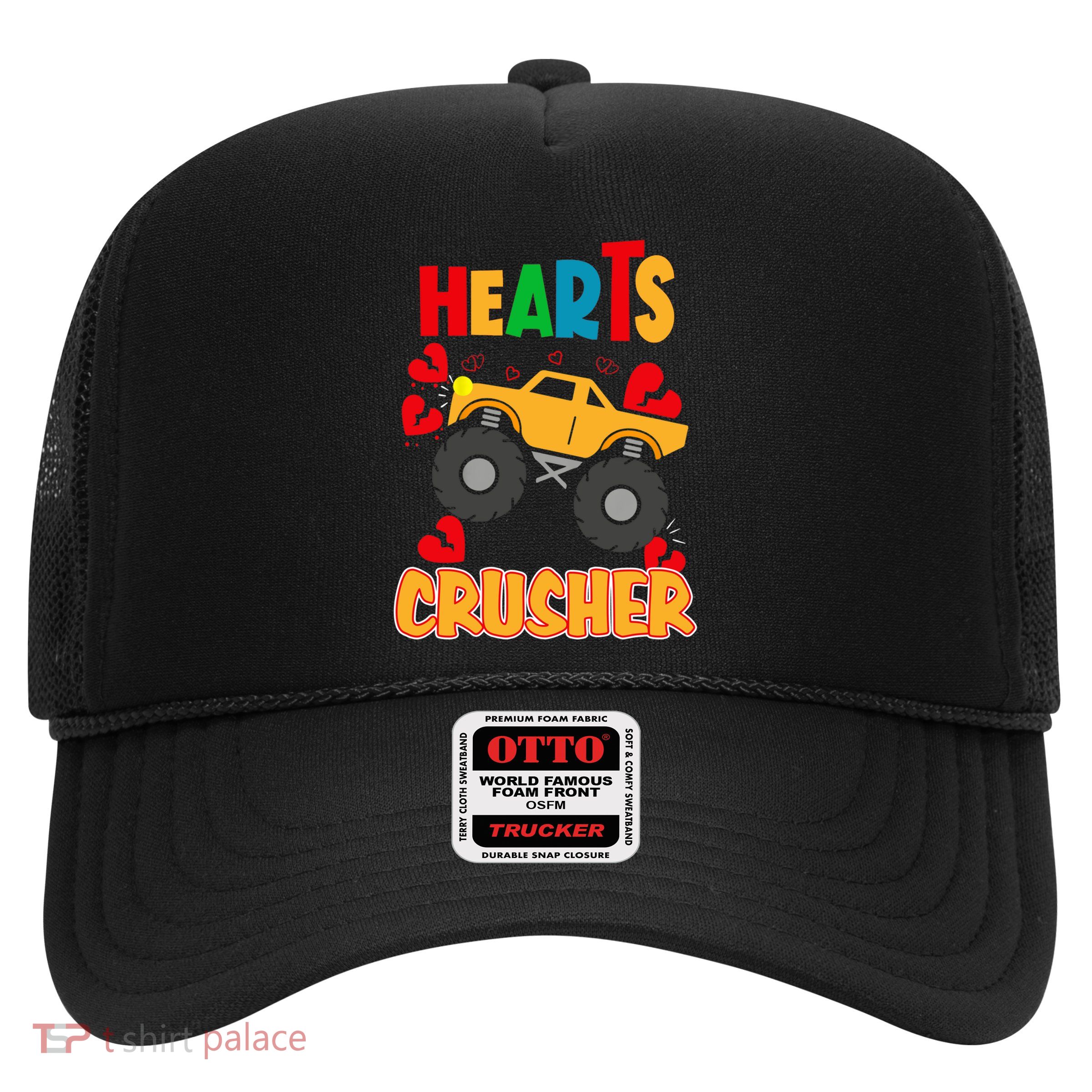 Hearts Crusher Funny Valentine's Day Outfit For To Gift Trucker Hat