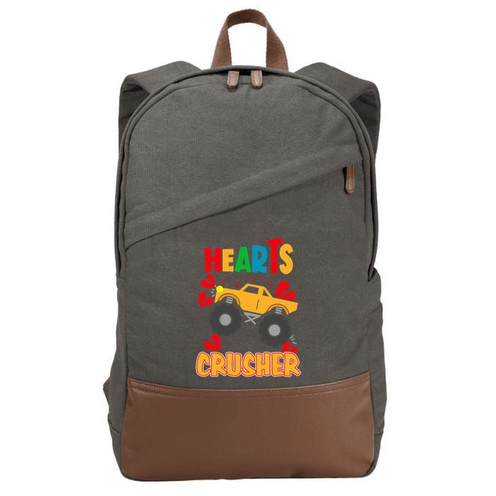 Hearts Crusher Funny Valentine's Day Outfit For To Gift Cotton Canvas Backpack