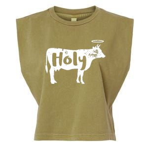 Holy Cow Funny Dairy Farmer Midwest Pride Garment-Dyed Women's Muscle Tee