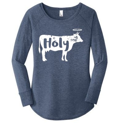 Holy Cow Funny Dairy Farmer Midwest Pride Women's Perfect Tri Tunic Long Sleeve Shirt