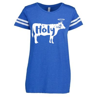 Holy Cow Funny Dairy Farmer Midwest Pride Enza Ladies Jersey Football T-Shirt