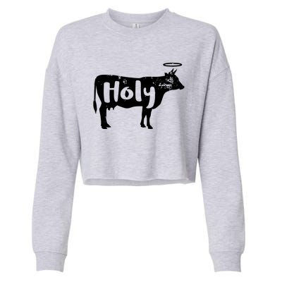 Holy Cow Funny Dairy Farmer Midwest Pride Cropped Pullover Crew