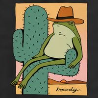 Howdy Cactus Frog Hat Meme Cute 11oz C Handle Ceramic Mug