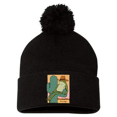 Howdy Cactus Frog Hat Meme Cute Pom Pom 12in Knit Beanie
