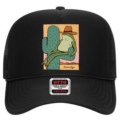 Howdy Cactus Frog Hat Meme Cute Trucker Hat