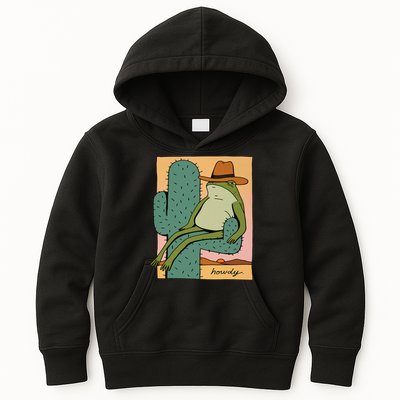 Howdy Cactus Frog Hat Meme Cute Kids Hoodie