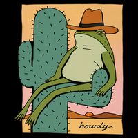 Howdy Cactus Frog Hat Meme Cute Wool Snapback Cap
