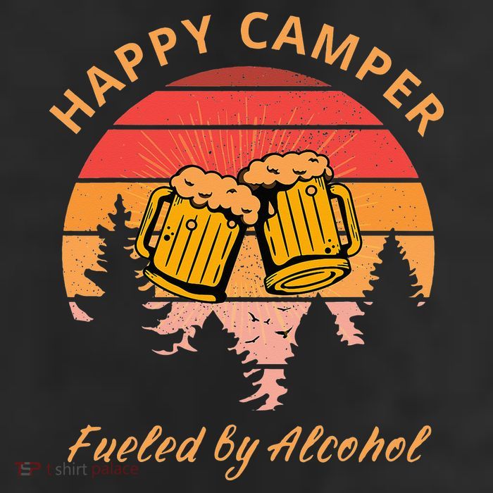 Happy Camper Fueled by Alcohol Camping Group Party Ideas Cool Comfort Performance Bucket Hat