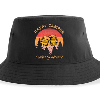 Happy Camper Fueled by Alcohol Camping Group Party Ideas Sustainable Bucket Hat