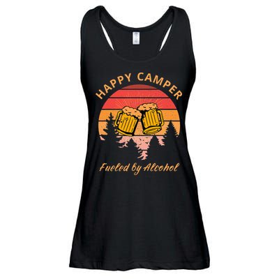 Happy Camper Fueled by Alcohol Camping Group Party Ideas Ladies Essential Flowy Tank