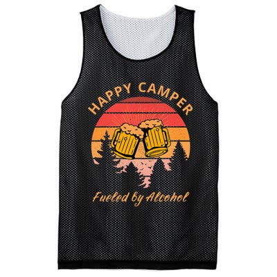 Happy Camper Fueled by Alcohol Camping Group Party Ideas Mesh Reversible Basketball Jersey Tank