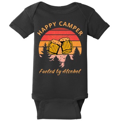 Happy Camper Fueled by Alcohol Camping Group Party Ideas Baby Bodysuit