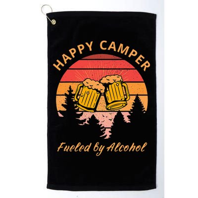 Happy Camper Fueled by Alcohol Camping Group Party Ideas Golf Towel