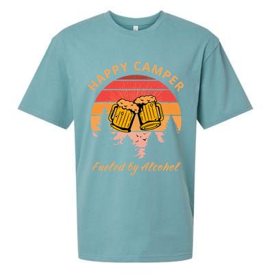 Happy Camper Fueled by Alcohol Camping Group Party Ideas Sueded Cloud Jersey T-Shirt