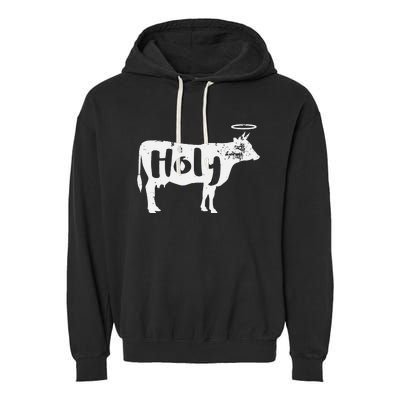 Holy Cow Funny Dairy Farmer Midwest Pride Garment-Dyed Fleece Hoodie