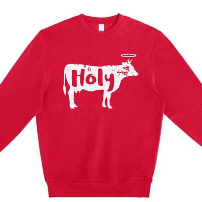 Holy Cow Funny Dairy Farmer Midwest Pride Premium Crewneck Sweatshirt