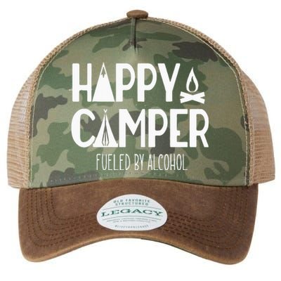 Happy Camper Fueled By Alcohol Funny Drinking Party Camping Legacy Tie Dye Trucker Hat