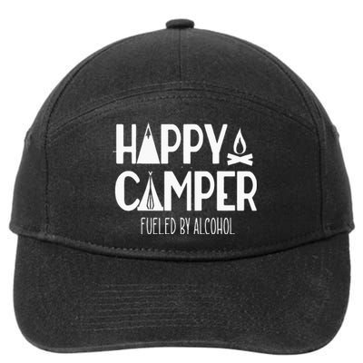 Happy Camper Fueled By Alcohol Funny Drinking Party Camping 7-Panel Snapback Hat