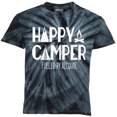 Happy Camper Fueled By Alcohol Funny Drinking Party Camping Kids Tie-Dye T-Shirt