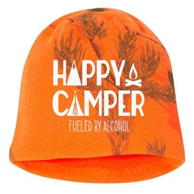 Happy Camper Fueled By Alcohol Funny Drinking Party Camping Kati - Camo Knit Beanie