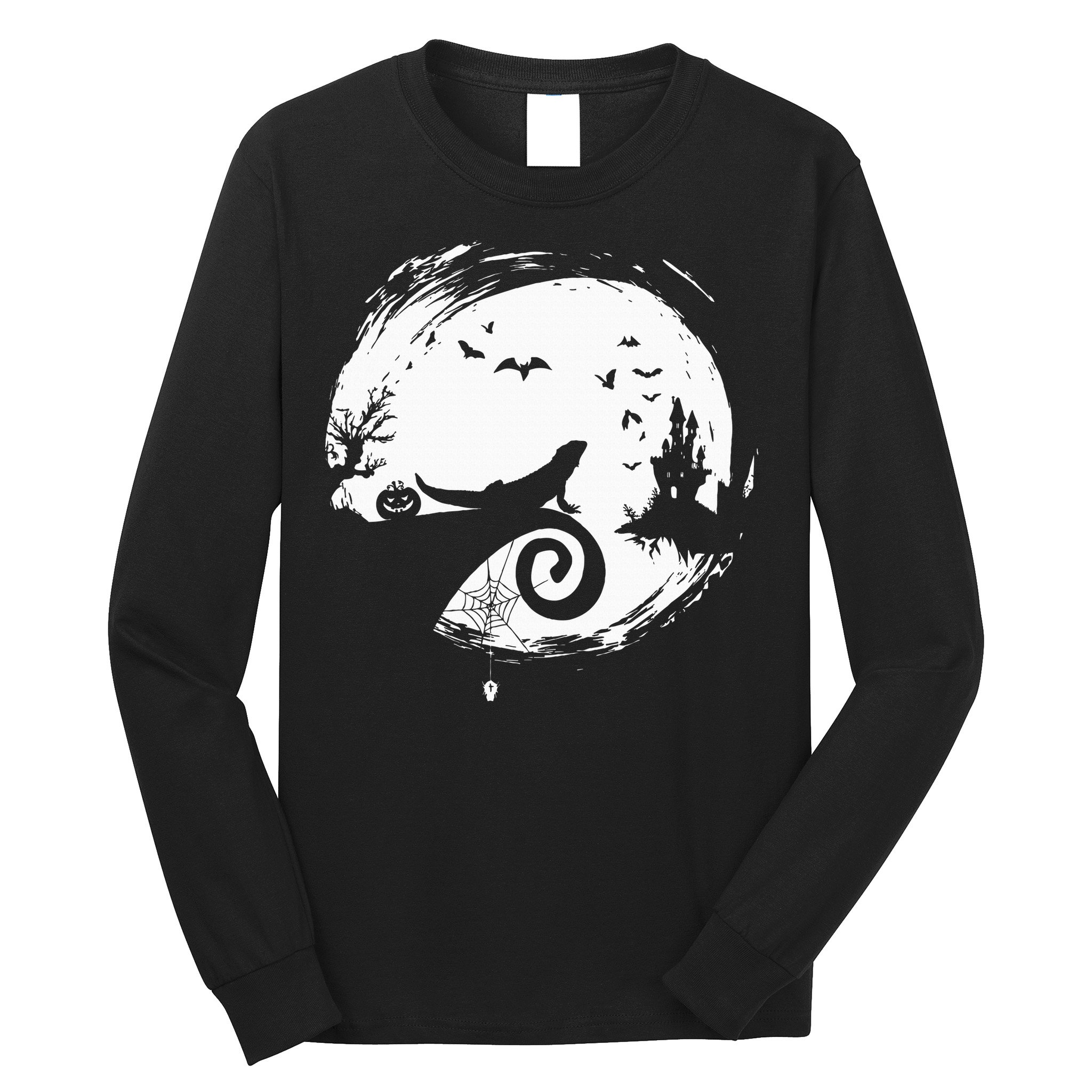 Halloween Costume for Bearded Dragon Spooky Moon Silhouette Long Sleeve Shirt