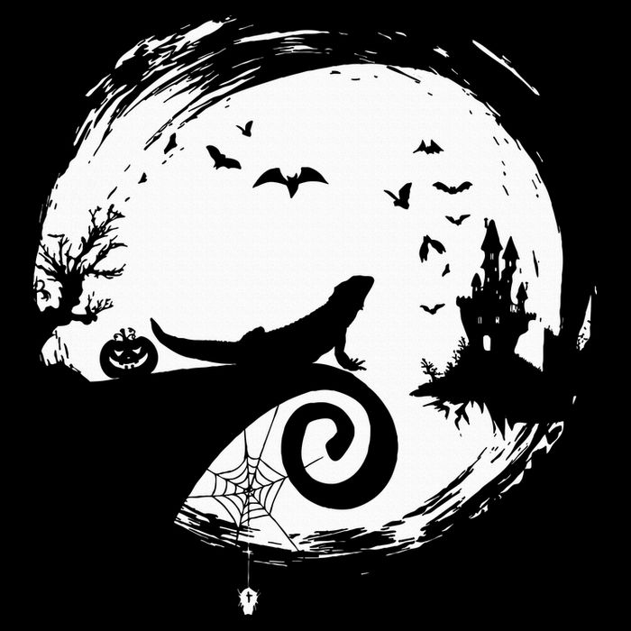 Halloween Costume for Bearded Dragon Spooky Moon Silhouette Drawstring Bag