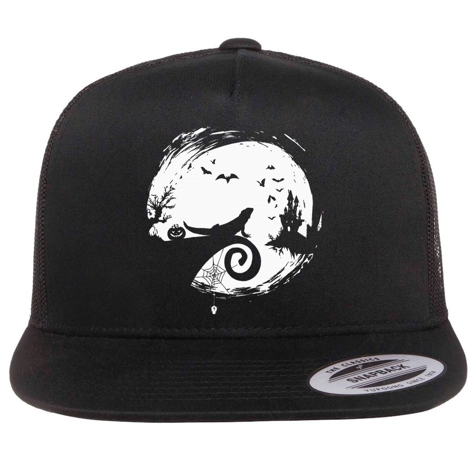 Halloween Costume for Bearded Dragon Spooky Moon Silhouette Flat Bill Trucker Hat