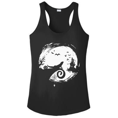 Halloween Costume for Bearded Dragon Spooky Moon Silhouette Ladies PosiCharge Competitor Racerback Tank