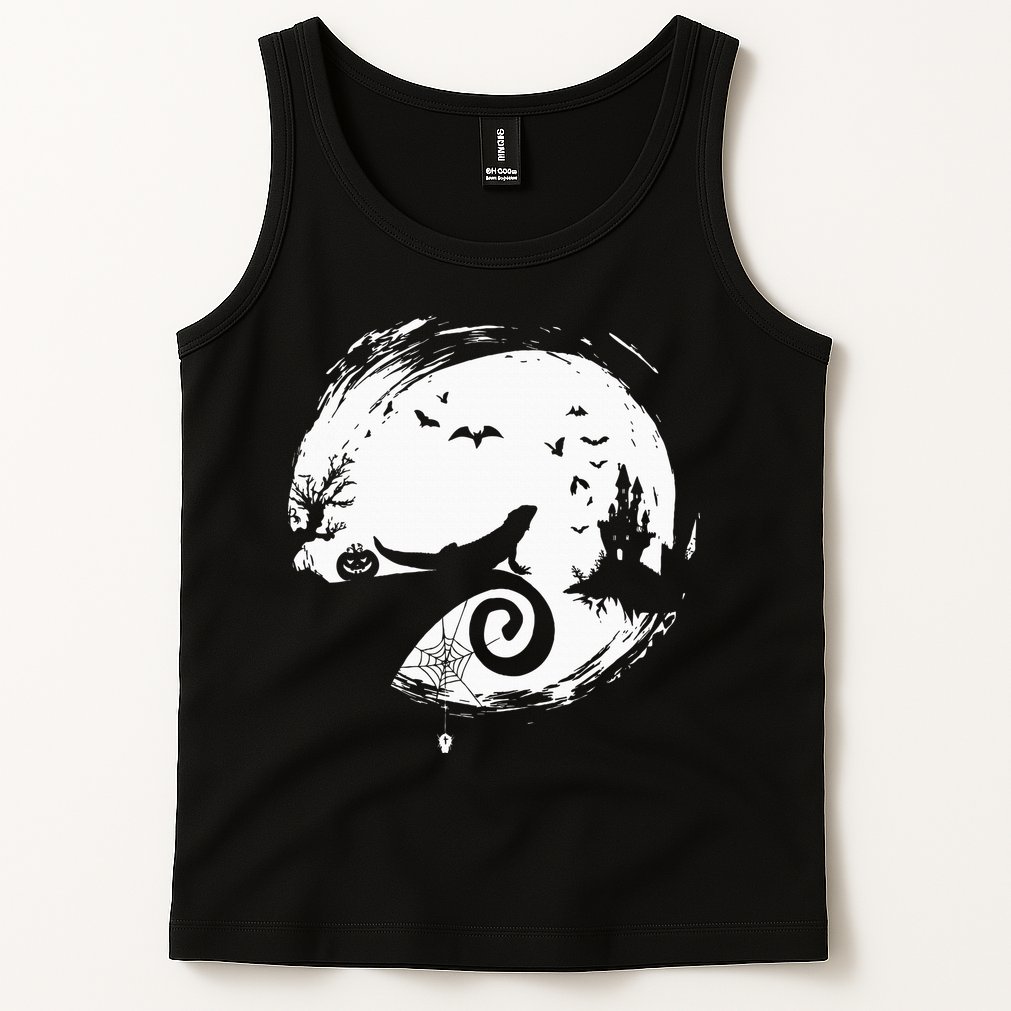 Halloween Costume for Bearded Dragon Spooky Moon Silhouette Tank Top