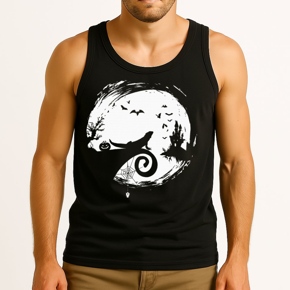 Halloween Costume for Bearded Dragon Spooky Moon Silhouette Tank Top
