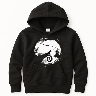 Halloween Costume for Bearded Dragon Spooky Moon Silhouette Kids Hoodie