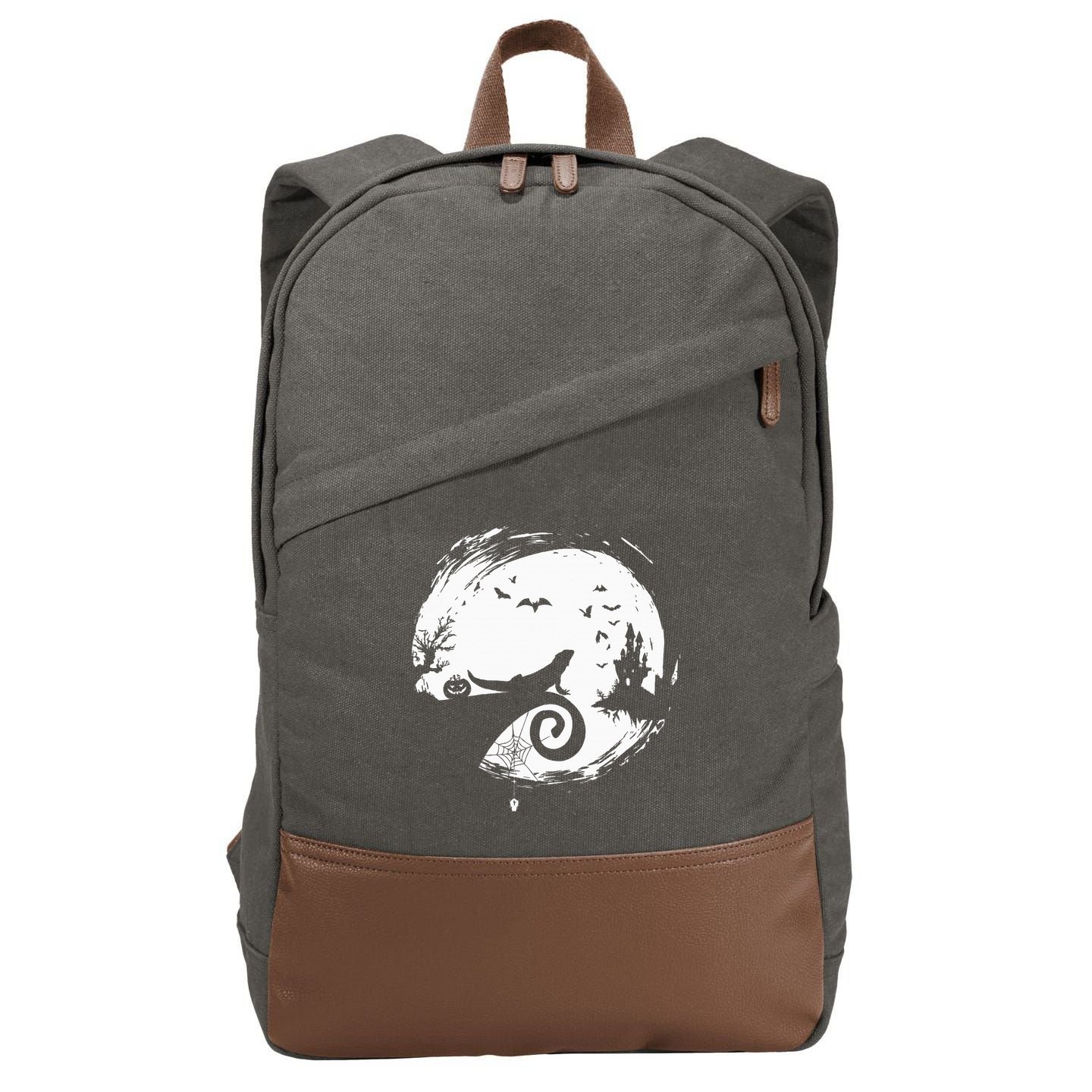 Halloween Costume for Bearded Dragon Spooky Moon Silhouette Cotton Canvas Backpack