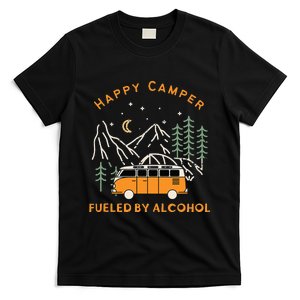 Happy Camper Fueled By Alcohol Funny Drinking Party Camping T-Shirt