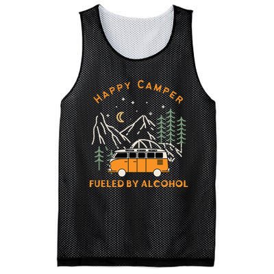 Happy Camper Fueled By Alcohol Funny Drinking Party Camping Mesh Reversible Basketball Jersey Tank