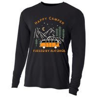 Happy Camper Fueled By Alcohol Funny Drinking Party Camping Cooling Performance Long Sleeve Crew