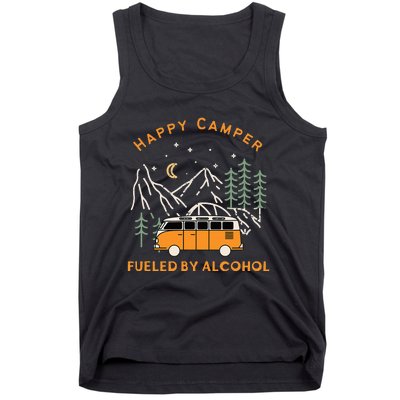 Happy Camper Fueled By Alcohol Funny Drinking Party Camping Tank Top