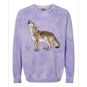 Howling Coyote Funny Coyote Hunting Colorblast Crewneck Sweatshirt