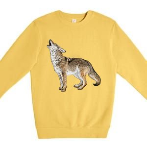 Howling Coyote Funny Coyote Hunting Premium Crewneck Sweatshirt