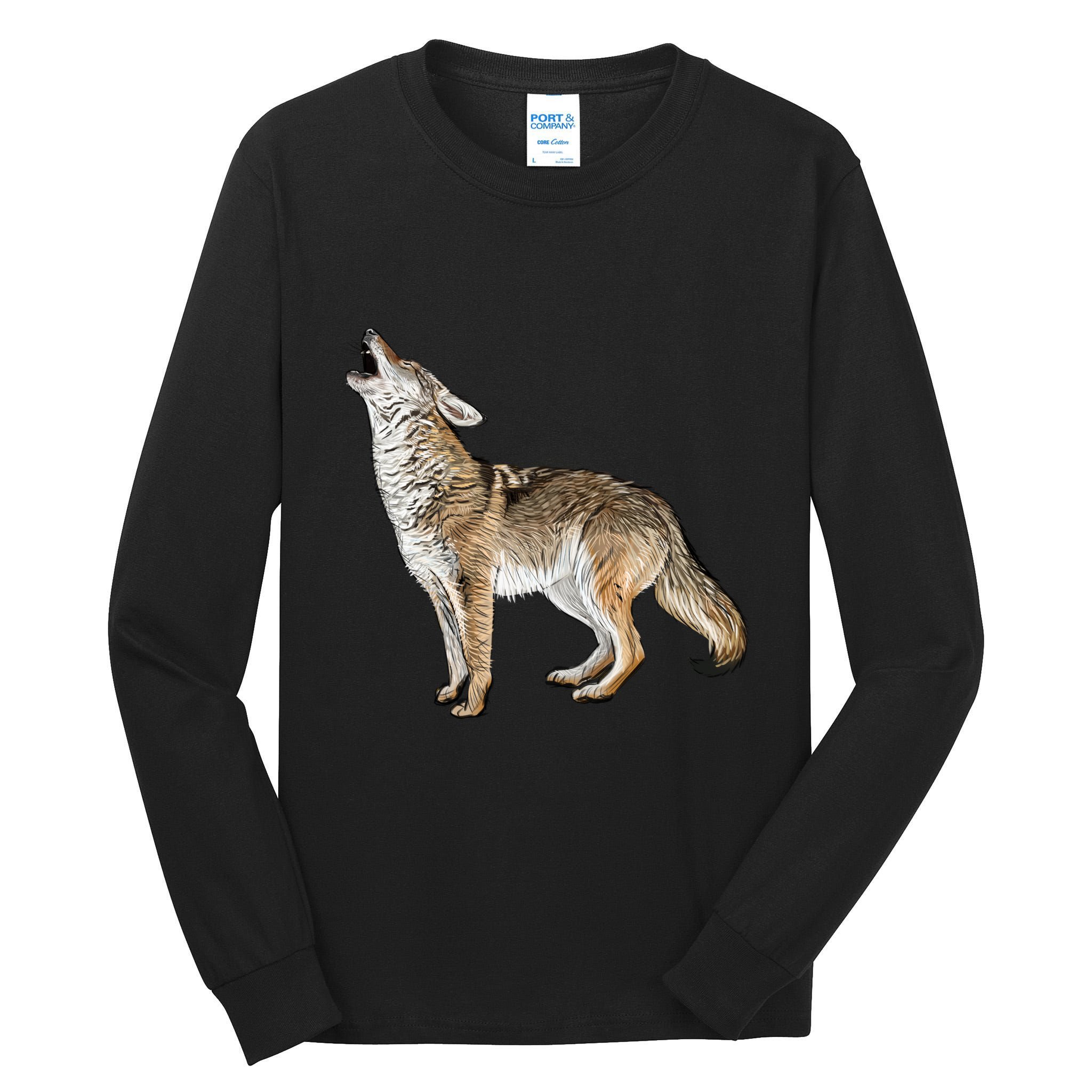 Howling Coyote Funny Coyote Hunting Tall Long Sleeve T-Shirt