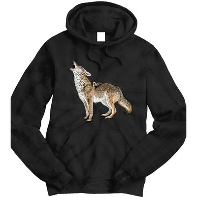 Howling Coyote Funny Coyote Hunting Tie Dye Hoodie