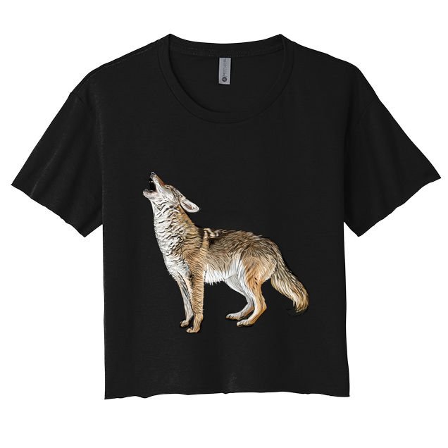 Howling Coyote Funny Coyote Hunting Crop Top