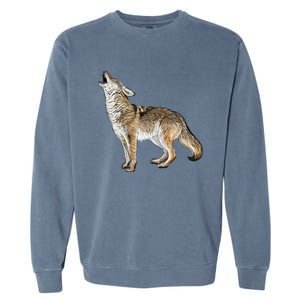 Howling Coyote Funny Coyote Hunting Garment-Dyed Sweatshirt