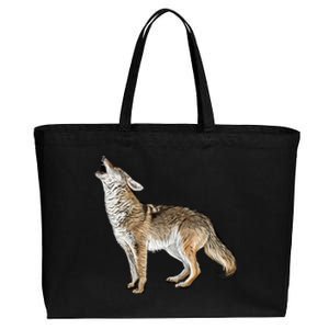 Howling Coyote Funny Coyote Hunting Cotton Canvas Jumbo Tote